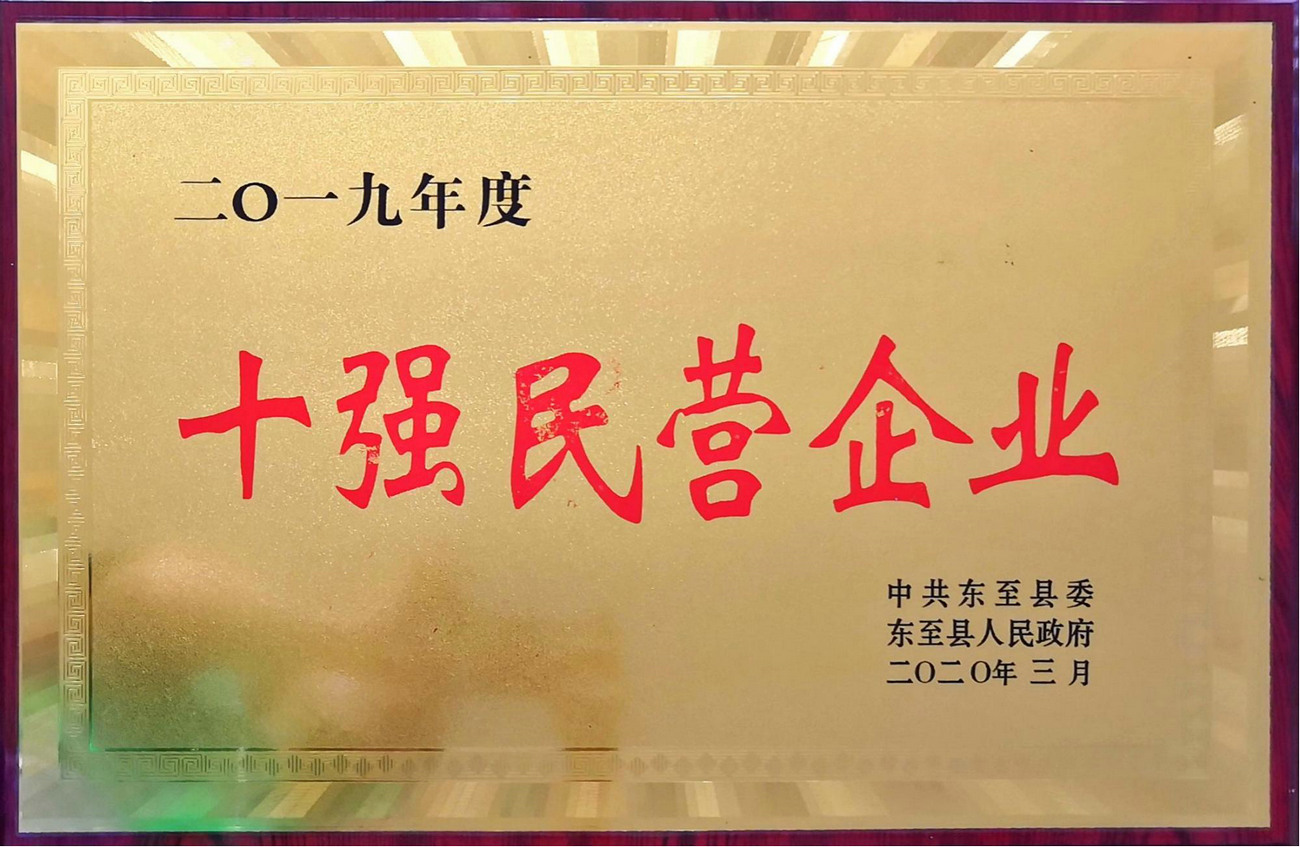 2019年度十強(qiáng)民營(yíng)企業(yè)